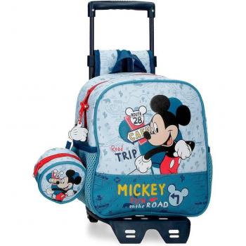 Mochila infantil Mickey Road Trip con carro azul