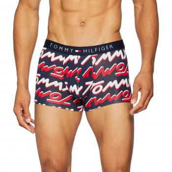 Tommy Hilfiger Trunk Bold Type, Boxer for Men, Pink (Navy Blazer 416)