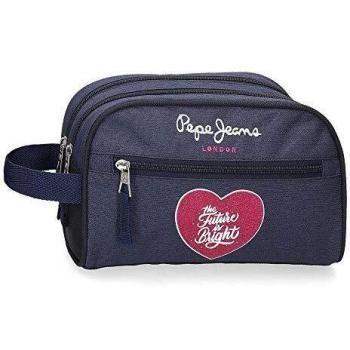 Pepe Jeans Bright Neceser Dos Compartimentos Azul 26x16x12 cms Poliéster