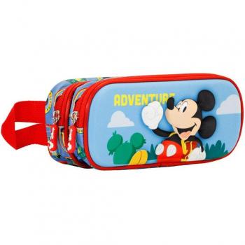 Disney Mickey Mouse Adventure Estuche Portatodo 3D Doble, Multicolor