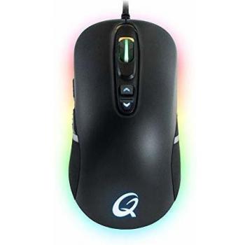 QPAD DX80 Mouse da gioco USB Ottico Nero, RGB 7 Tasti 1000 dpi, 1600 dpi, 2400 dpi, 3200 dpi, 5000 dpi, 8000 dpi Illuminato