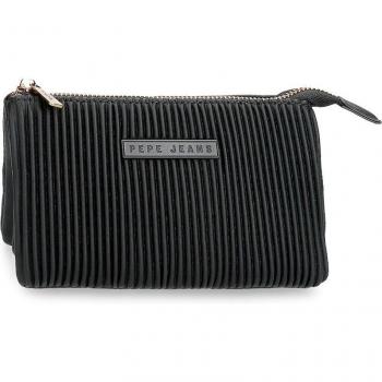 Pepe Jeans monedero mujer Aurora negro tres compartimentos