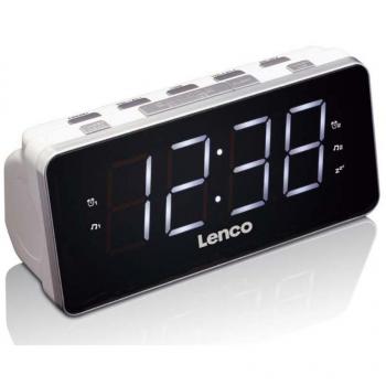 Lenco CR-18 Reloj Digital con Radio 1.8 (Pantalla LED Jumbo, función regulador, Alarma Dual, función Snooze, Temporizador) Negro y Plateado