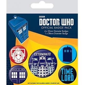 Doctor Who Pack de 5 Chapas Exterminate