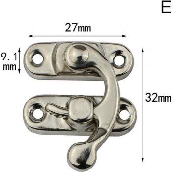 Gancho de bronce antiguo con cierre de cerrojo