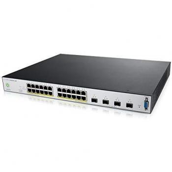 ZyXEL Nebula Cloud Managed Switch a 24 Porte Gigabit Poe + Layer 2, 4X 10G SFP, 375W Power Budget (in Bundle con 1 Anno di Licenza Enterprise) [NSW200-28P]