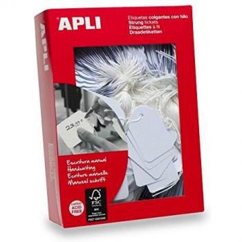 APLI 395, Etiquetas Colgantes, 45 x 65 mm, Pack de 400, Color Blanco