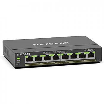 Netgear gs308ep-100pes switch gestito l2/l3 8 x 10/100/1000 poe+ 62 w desktop
