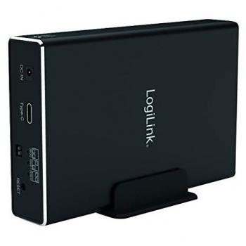 LogiLink UA0293 Dual Bay Housing for 2.5 SATA HDD/SSD, USB 3.1 Gen 2, RAID (0, 1, JBOD), Black
