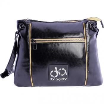 Bolso bandolera Don Algodón Monza en piel sintética negra