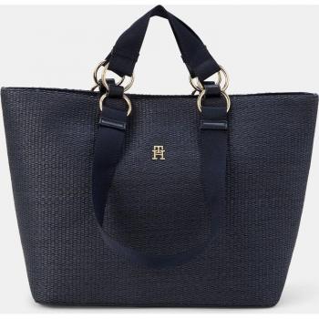 Bolso Tote Tommy Hilfiger Efecto Rafia con Logo Metalizado