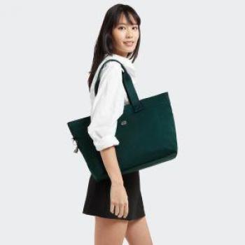 Bolso de Hombro Grande Kipling Verde