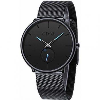 Reloj CIVO Negro Ultra Fino para Hombre
