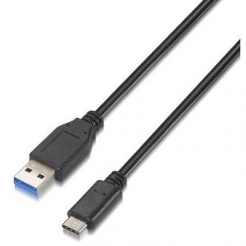 CABLE USB 3.1 GEN2 10GBPS 3A TIPO C USB-C/M-A/M 1M NEGRO NANOCABLE