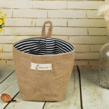 Maceta de flores de tela de algodón colgante