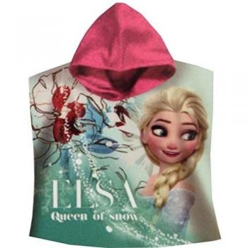 De niña Disney Frozen Impreso Poncho toalla con capucha Talla única, de 2 a 8 años (115 x 50 cm)