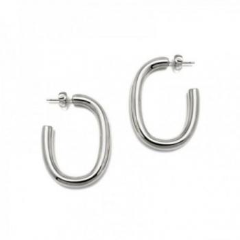 Pendientes Pertegaz colección Criollas 40mm. aros ovales gruesos lisos plateados cierre presión