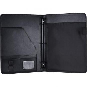 Portafolio de negocios A4 cuero PU con organizador y soporte USB