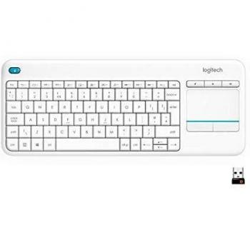 Logitech K400 Plus Tastiera Wireless, Layout Scandinavo Qwerty, Bianco