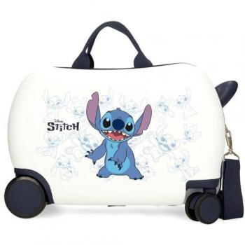 Disney Maleta Infantil Rígida Happy Stitch 24L Blanco ABS