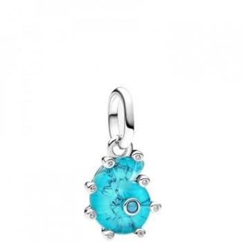 Charm Pandora Caracola de Cristal Azul con Circonitas