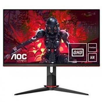 AOC Monitor Italia Q27G2U Monitor Gaming Serie G2 Flat da 27, WQHD 2560 x 1440 a 144 Hz, HDMI, DisplayPort, FreeSync, Tempo di Risposta 1 ms, Nero/Rosso
