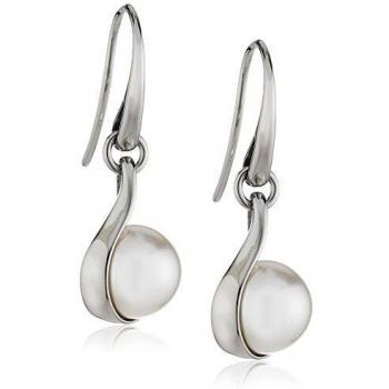 Pendientes Skagen de Acero Inoxidable para Mujer con Cierre de Gancho, Plata