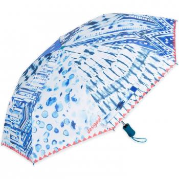 Sombrilla Desigual Azul Parche Naranja