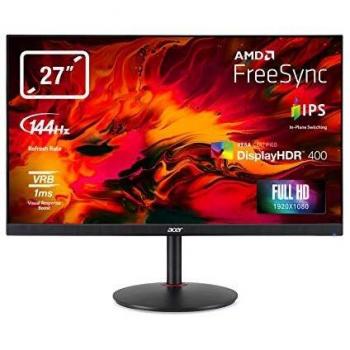 Acer Nitro XV272Pbmiiprzx Monitor Gaming FreeSync, 27, Display IPS FHD, 144 Hz, 1 ms, HDMI 2.0, DP 1.2a, USB3.0, Lum 400 cd/m2, Speaker Integrati, Cavi HDMI, USB3.0 Inclusi