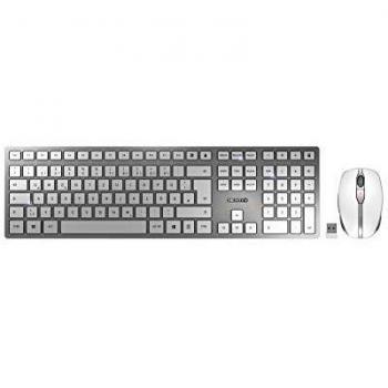 Cherry DW 9000 Slim Tastiera Wireless RF + Bluetooth QWERTZ German Silver