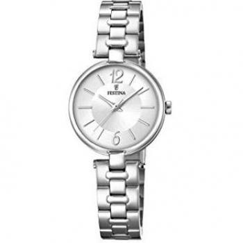 Festina Elegance F20311: Reloj Analógico Plateado con Correa Inoxidable