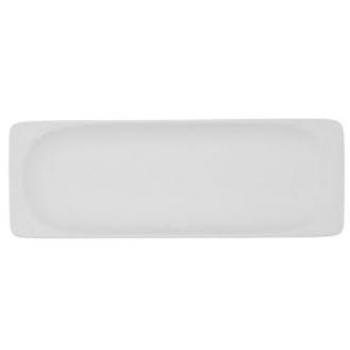 Bandeja de porcelana blanca mate reforzada 25,6 x 9,1 x 2,3 cm