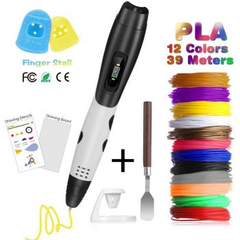 Penna 3D LCD con 12 Filamenti PLA Colorati