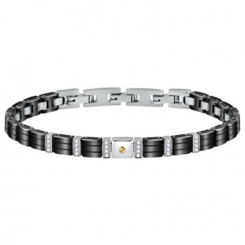 Morellato Pulsera Hombre, Colección GOLD, en Acero, oro 18 quilates, cristales, cerámica