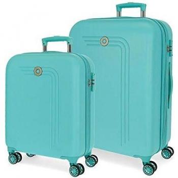 Movom Riga Juego de Maletas Verde 55/70 cms Rígida ABS Cierre combinación 109L 4 Ruedas Dobles