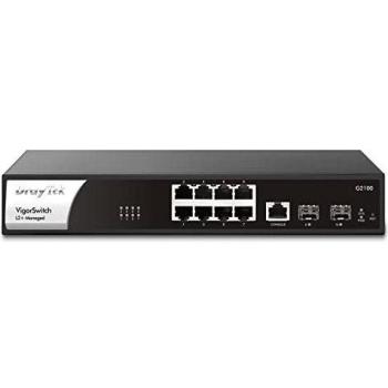 Draytek Vigor VSG2100-K Switch Gestito 8 Porte LAN RJ-45 GB 2 Moduli SPF Nero