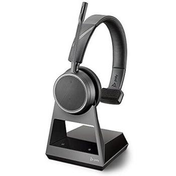 Poly Voyager 4210 Office USB Cuffie audio Bluetooth con presa USB-A sulla base, SoundGuard, braccio microfono, silenziatore dinamico, Skype for Business, colore nero, taglia unica