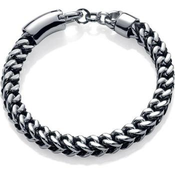 Pulsera de hombre Viceroy Beat de acero y piel trenzada negra