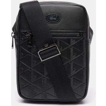 Lacoste Bandolera de piel Vertical Camera Bag negro