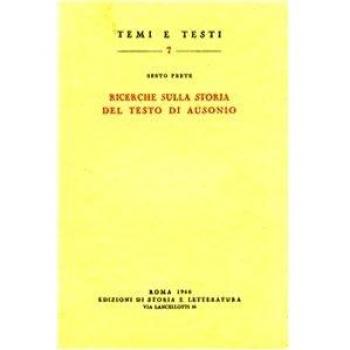 Ricerche sulla storia del testo di Ausonio