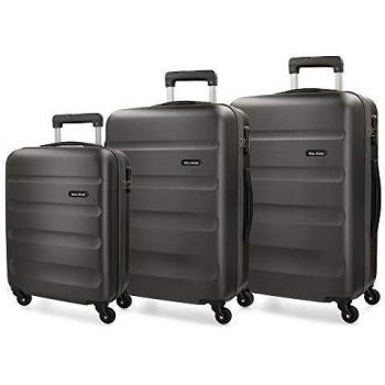 Roll Road Flex Juego de Maletas Gris 55/65/75 cms Rígida ABS Cierre combinación 182L 4 Ruedas Equipaje de Mano