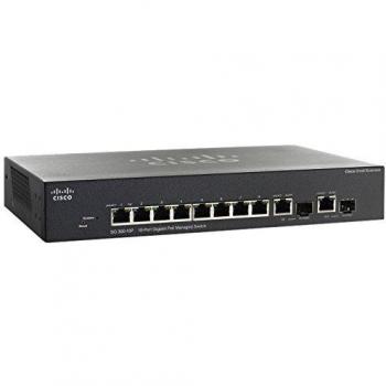 Cisco SG300-10PP 10 Port Gigabit Layer 3 Managed Switch Black Power over Ethernet (PoE)