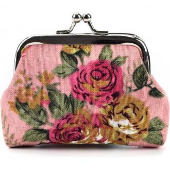 Monedero Lona Rosa Elegante