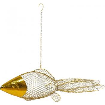 Colgante de Metal Pez Dorado 24x8x23cm