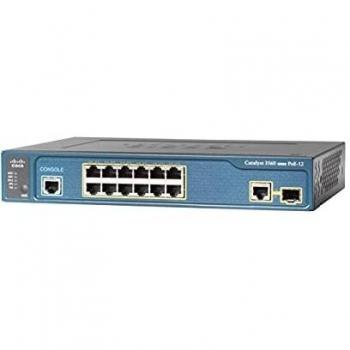 Cisco Catalyst 3560CX-12PC-S Switch di rete a 12 porte Gigabit Ethernet, 8 uscite PoE+, budget PoE 240 W, garanzia limitata a vita con formula avanzata (WS-C3560CX-12PC-S)