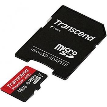 Transcend TS16GUSDU1 16GB MicroSDHC Class 10 U1 Memory Card with Adapter