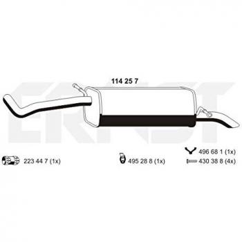 ERNST 114257 Sistema de escape traseiro