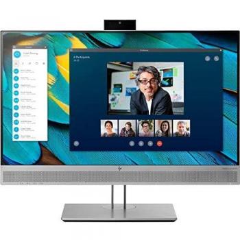 HP PC Elite Display E243m Monitor 23.8'' con Casse Audio e Webcam Integrate, Display FHD IPS Antiriflesso BrightView, Regolabile Altezza fino a 150mm, Pivoting 90°, DisplayPort, HDMI, VGA, Argento