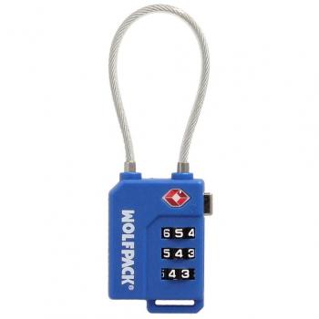Candado de seguridad para equipaje TSA de 3 dígitos con cable de acero