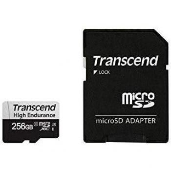 Transcend scheda di memoria 256GB microSD con adattatore U3 High Endurance